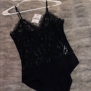 NWT Forever 21 black lace body suit